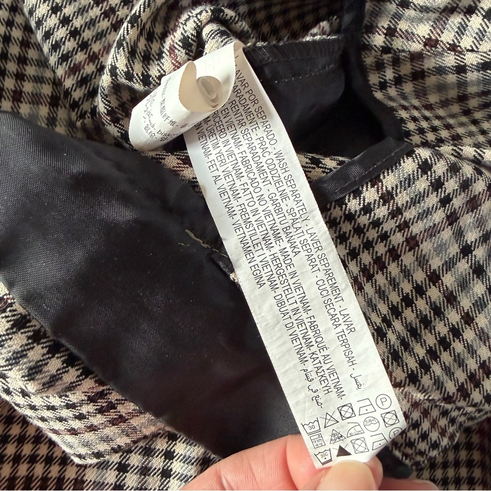 Zara Basic Pants Size S Women’s Checkered - Picture 9 of 14